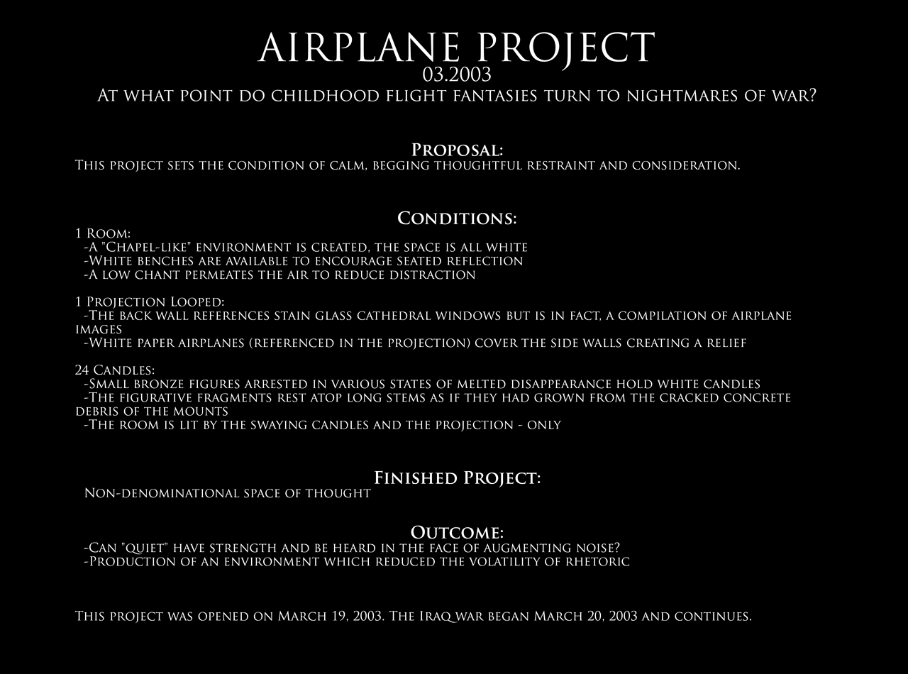 Airplane Collage Project . Installation . Cal State Fullerton . 2003