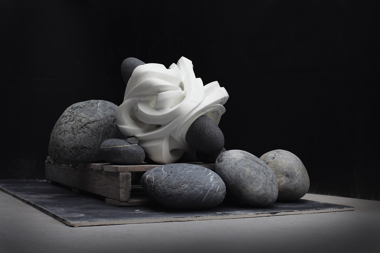 TENSIONS - marble & beach stones no.12