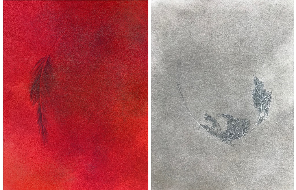 1- Getty Ash Drawings, 2020, 14” x 11” media: ash, graphite, pastel, spray paint
