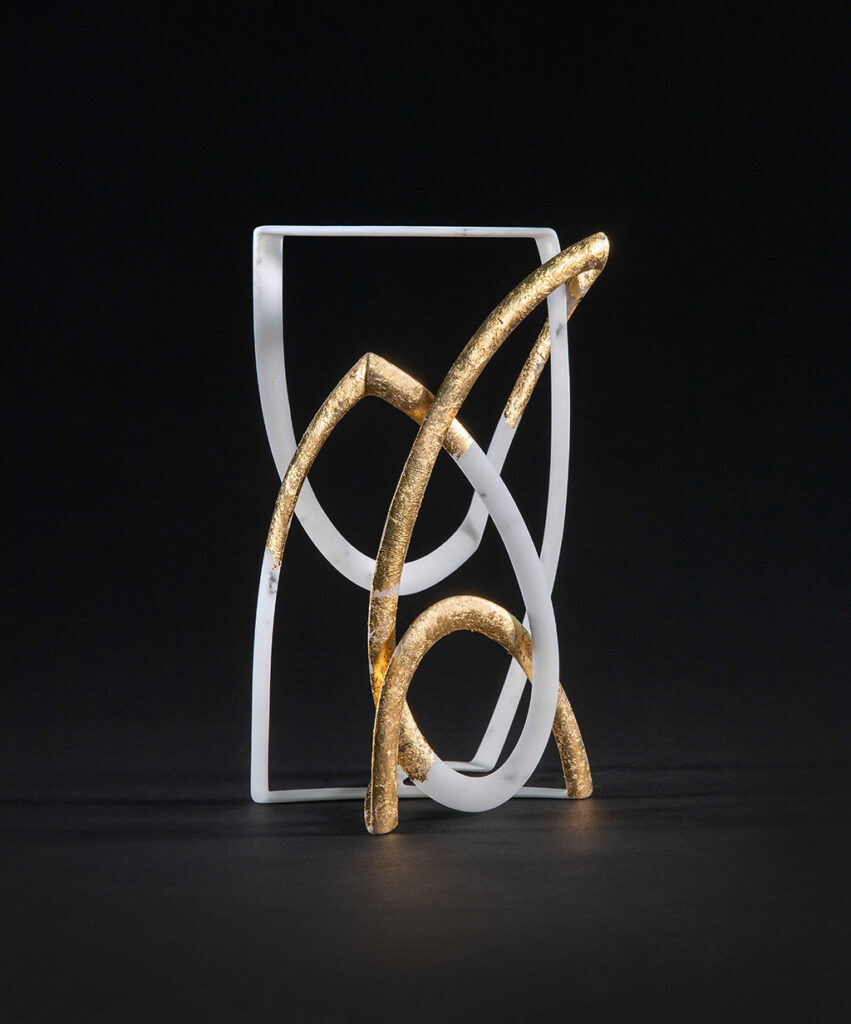 PASSAGE 11, MARBLE & 24K GOLD LEAF, 8 3/4 X 4 3/8 X 3 1/4I in, 2022-2023