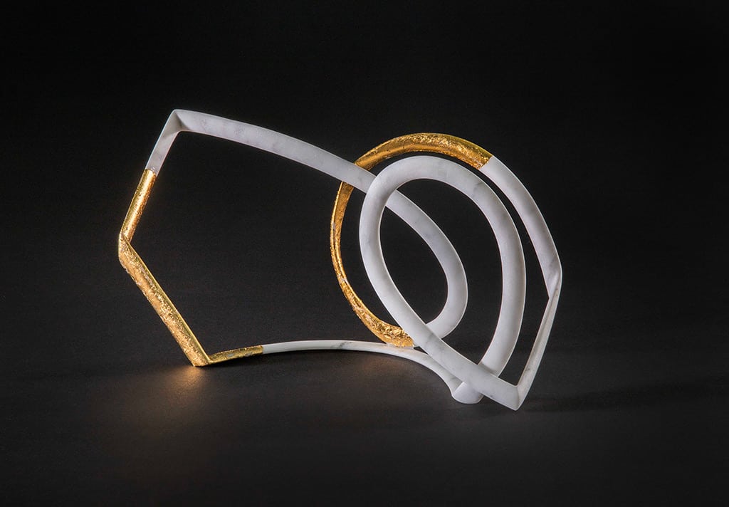 PASSAGE 12, MARBLE & 24K GOLD LEAF, 6 X 11 X 3 1/8 in, 2021-2022