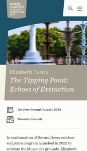 Elizabeth Turk, Tipping Point: Echoes of Extinction, Amon Carter